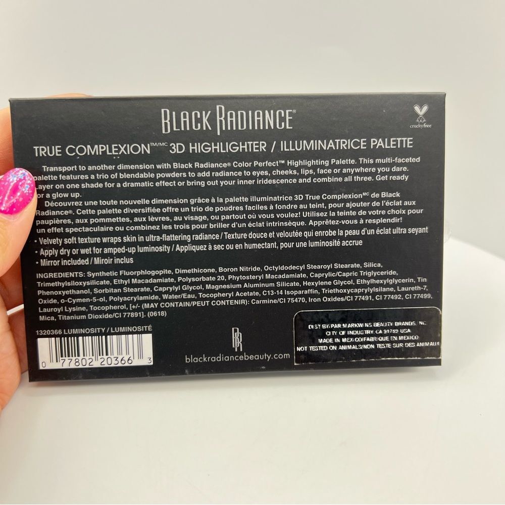 🦋$2 ~ Black Radiance 3D Highlighting Palette Make it Black Limited Edition - Picture 10 of 11